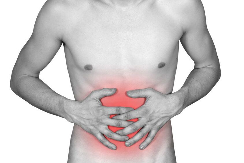 abdominal pain in a person may be a symptom of the presence of parasites